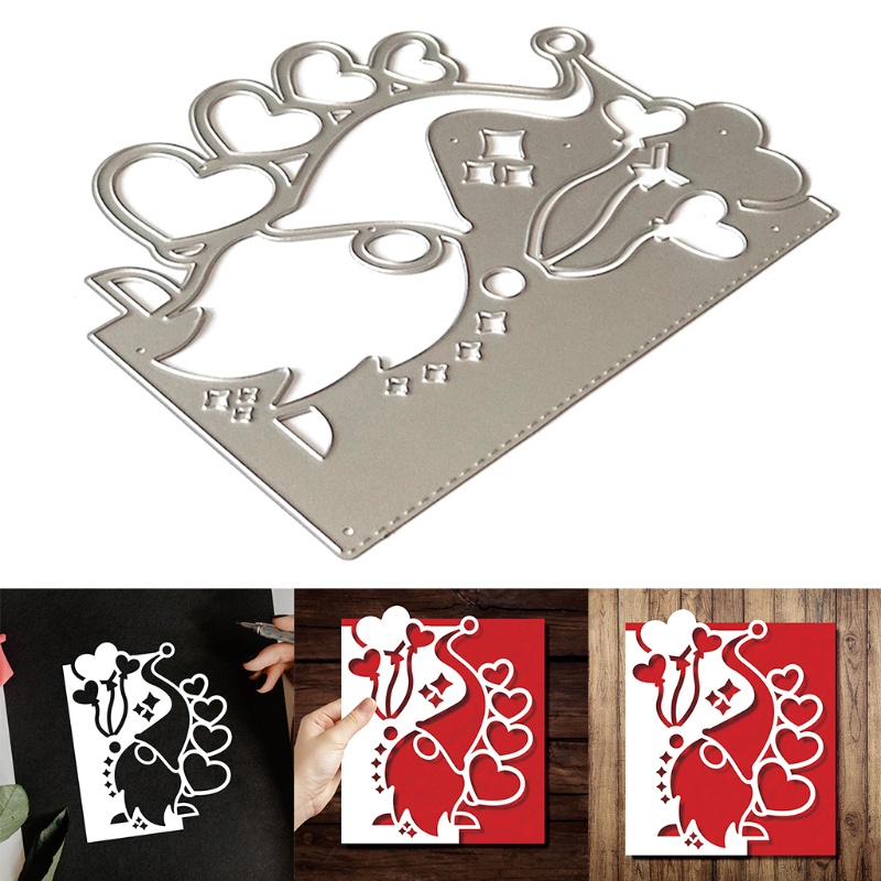 Zzz Cetakan Stensil Cutting Dies Motif Hati Natal Bahan Metal Untuk Scrapbook / Craft DIY