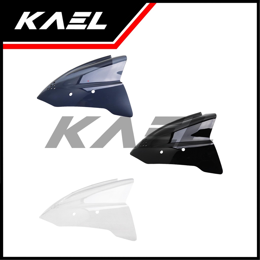 Visor Kawasaki Ninja 150 R-RR Variasi Windshield Bening-Hitam-Smoke-Riben-Ribben Winshield-Winsil-Winshild-Tameng-Winshil 150R-150RR Wind-Win Shield