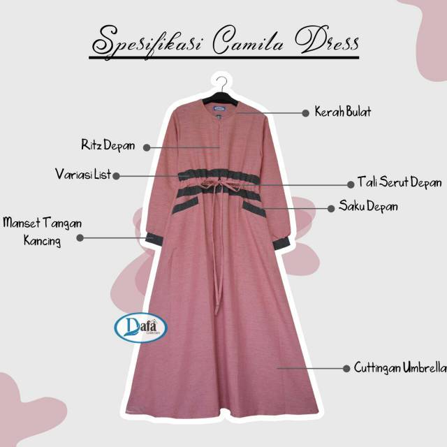 LTs Gamis Camila Dress Trijie biru