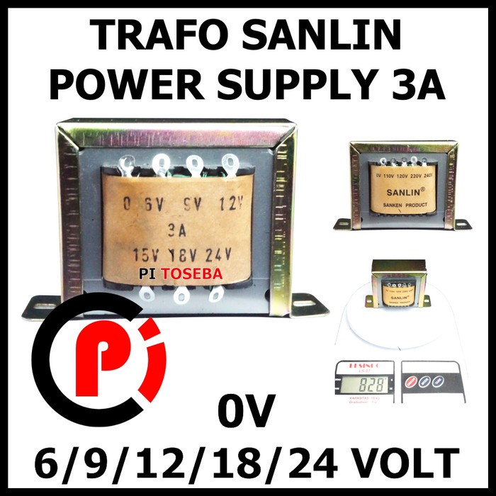 SANLIN Trafo 3A 0 0V 24V Transformator Power Supply Step Down 24 Volt