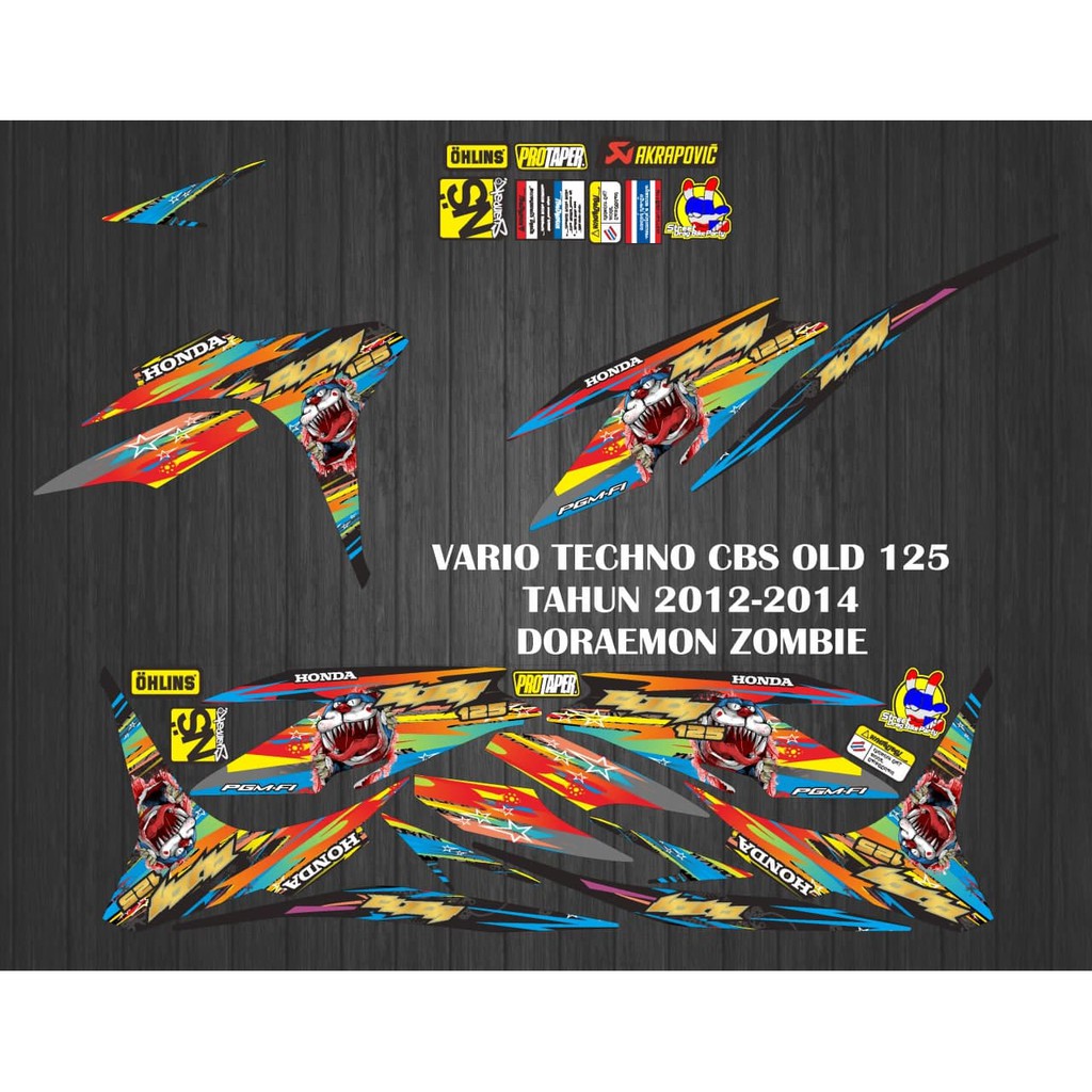 STIKER STRIPING DECAL VARIASI VARIO TECHNO CBS OLD 125 2012-2014 ZOMBIE