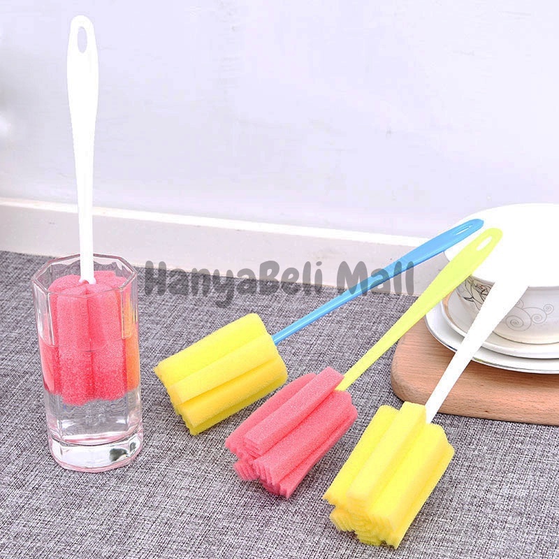 [HBM] Tongkat Sponge Pembersih Botol Minum Pencuci Botol Susu Bayi Pembersih Gelas