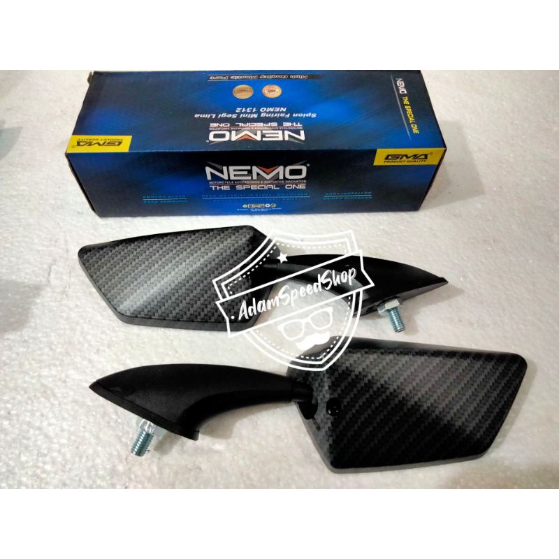 Spion Tempel Fairing Karbon Carbon Merk Nemo Nmax Ninja Pcx/Spion Variasi Murah/Spion Fairing Karbon