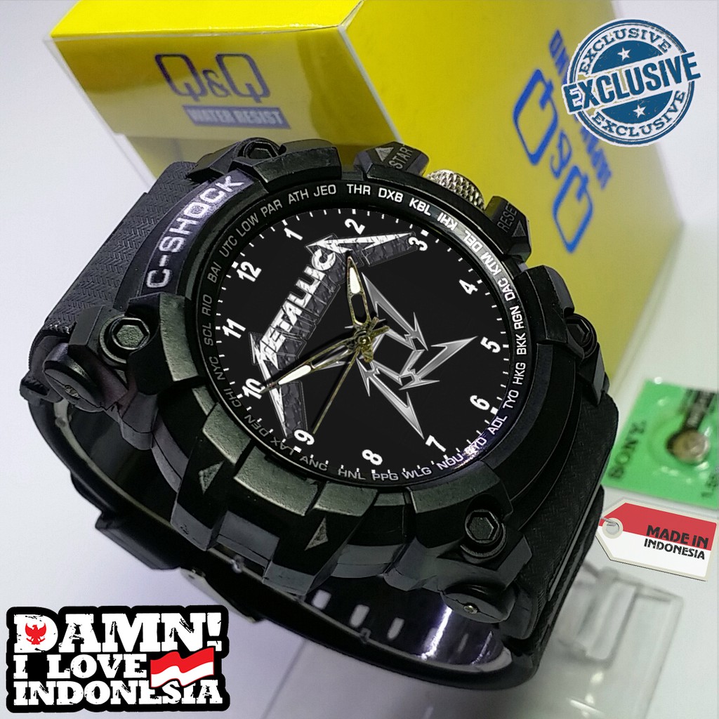 (EXCLUSIVE ) JAM TANGAN METALLICA WATER RESIST FREE BOX DAN BATREI - NO.9