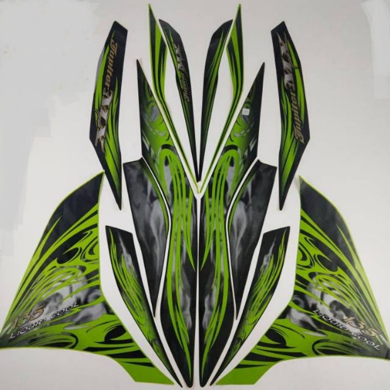 Striping lis stiker standar ori yamaha new Jupiter mx 135 hijau 2011 stiker ori Jupiter mx new 2011