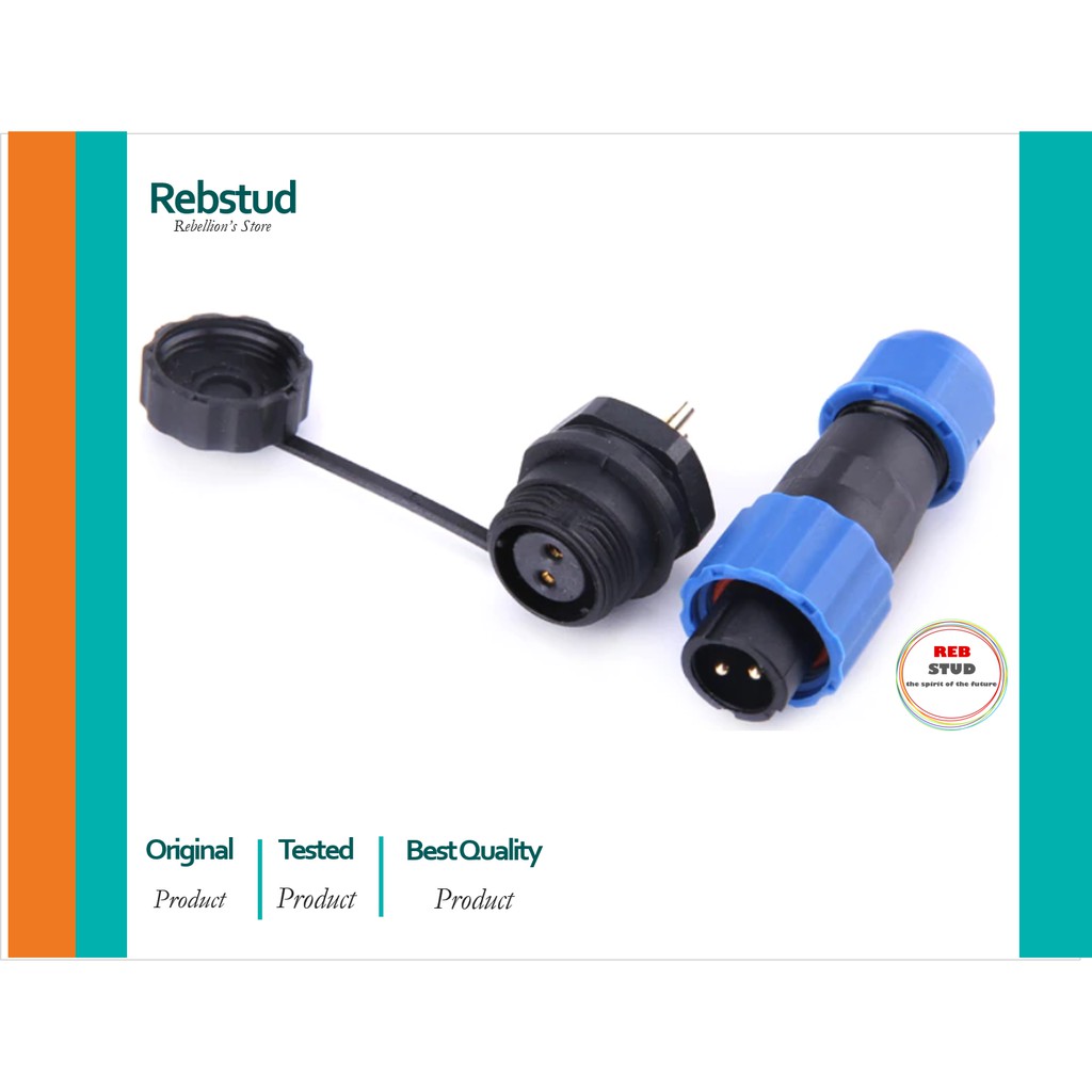 Waterproof connector male & female 16mm IP68 2/3/4/7 Pin Backnut