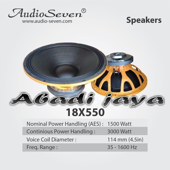 new speaker Audio seven 18X550 18inch 18 X550