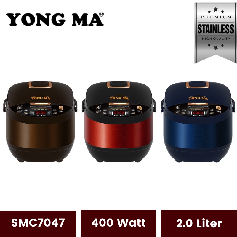 Yong Ma SMC7047 | Yongma SMC 7047 SMC-7047 | SMC8017 | SMC-8017 8017 | 2 Liter Rice Cooker Digital Otomatis Magic Com Penanak Nasi Magicom Body Stainless Stenlis