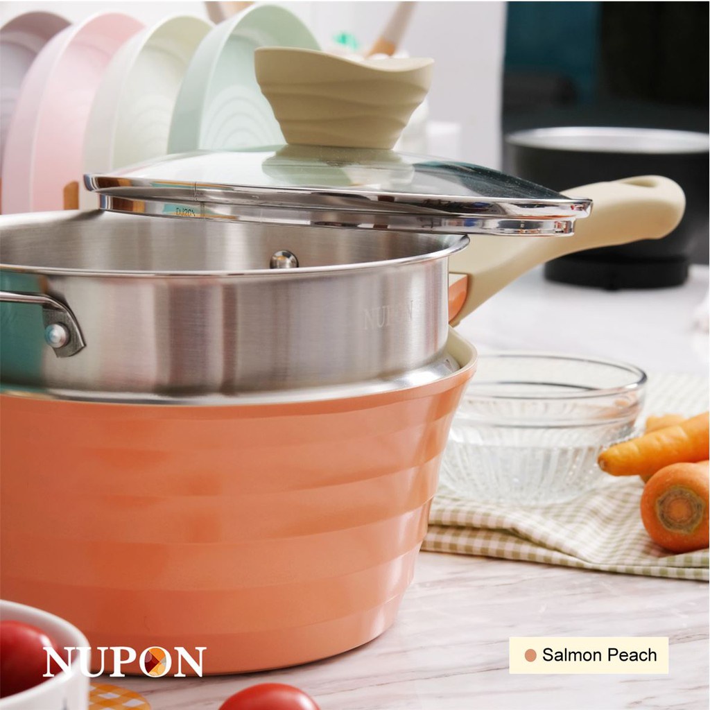 Panci Bayi Nupon- Steammer Pan Nupon Areum Sauce Pan With Stainless Steammer 18 Cm- Premium Sauce Pan- Panci Bayi