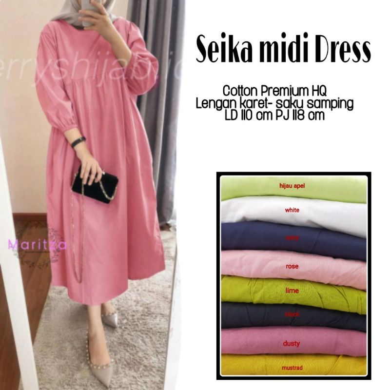 Seika Midi Dress Katun Premium HQ