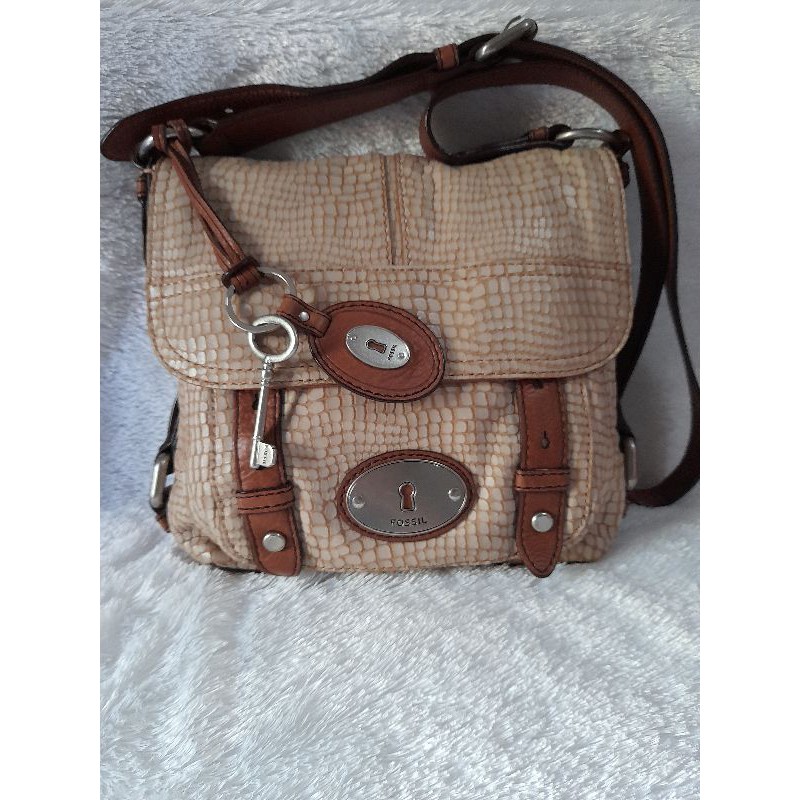 tas fossil maddox flap snake skin preloved