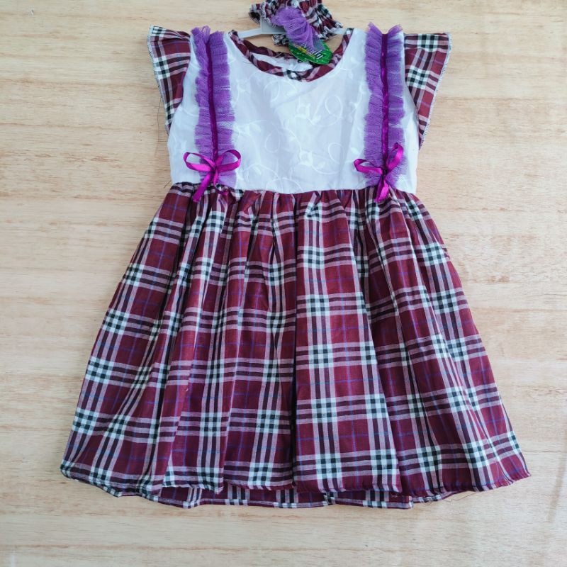 Dress Anak 2 3 tahun kotak lucu gaun anak cewek motif kotak ( dress kotako )