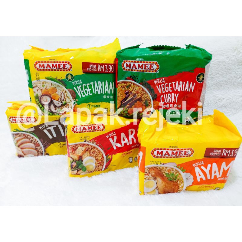 

[READY] Mamee Mie Instant isi 5 Pack Rasa Ayam / Kari / Itik / Vegetarian / Mi Instan