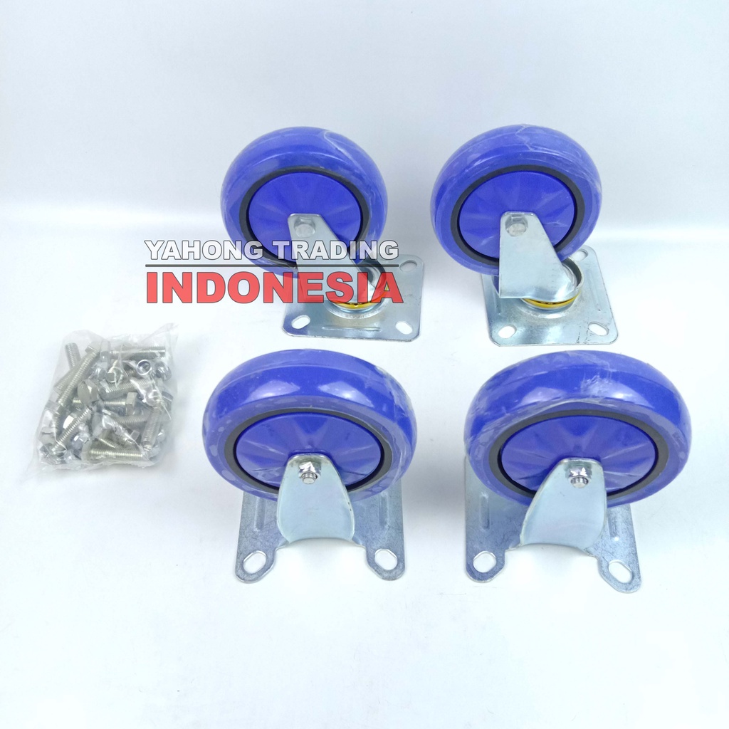 Roda Troli Trolley Wheel 1 Set 300kg