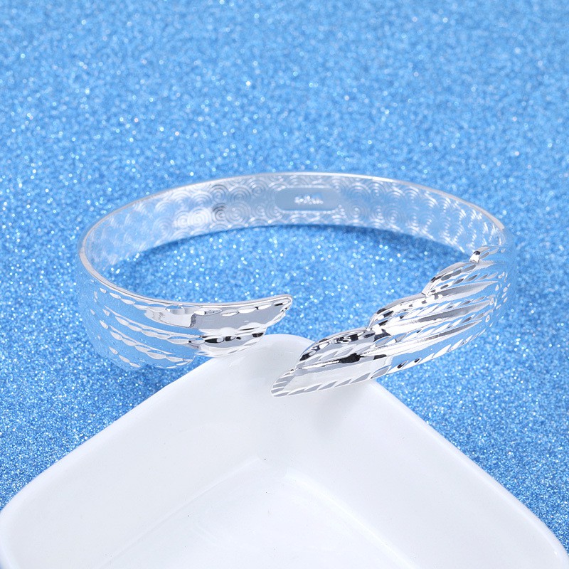 925 Sterling Silver Gelang untuk Wanita Bunga Fashion Vintage Perhiasan