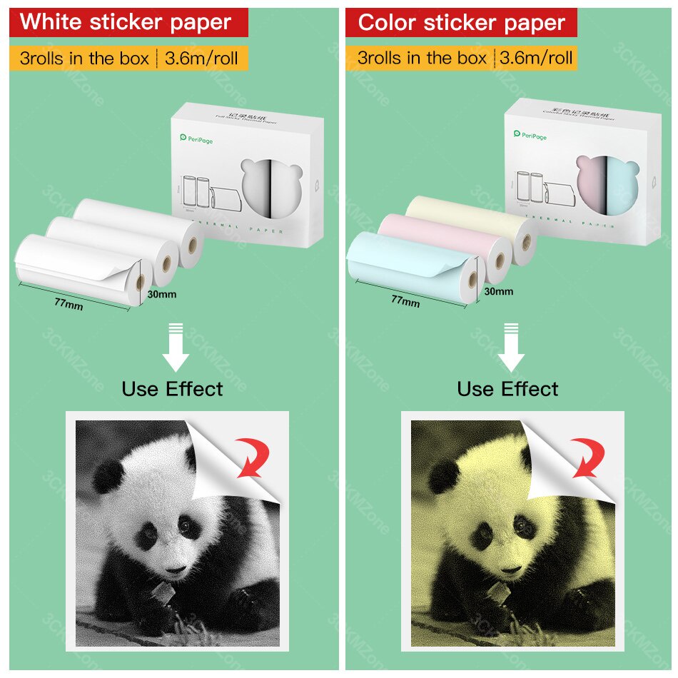 

Kertas Sticker Peripage A9 A9pro 77x30mm Original Peripage Thermal Printer Portable Mini Printer