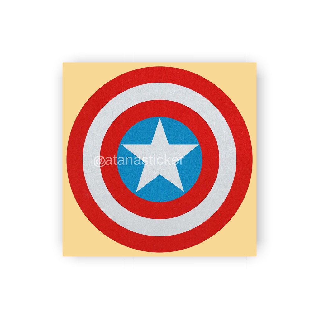 Stiker Cutting Reflective Tameng Captain America Avenger 7,5 x 7,5 cm