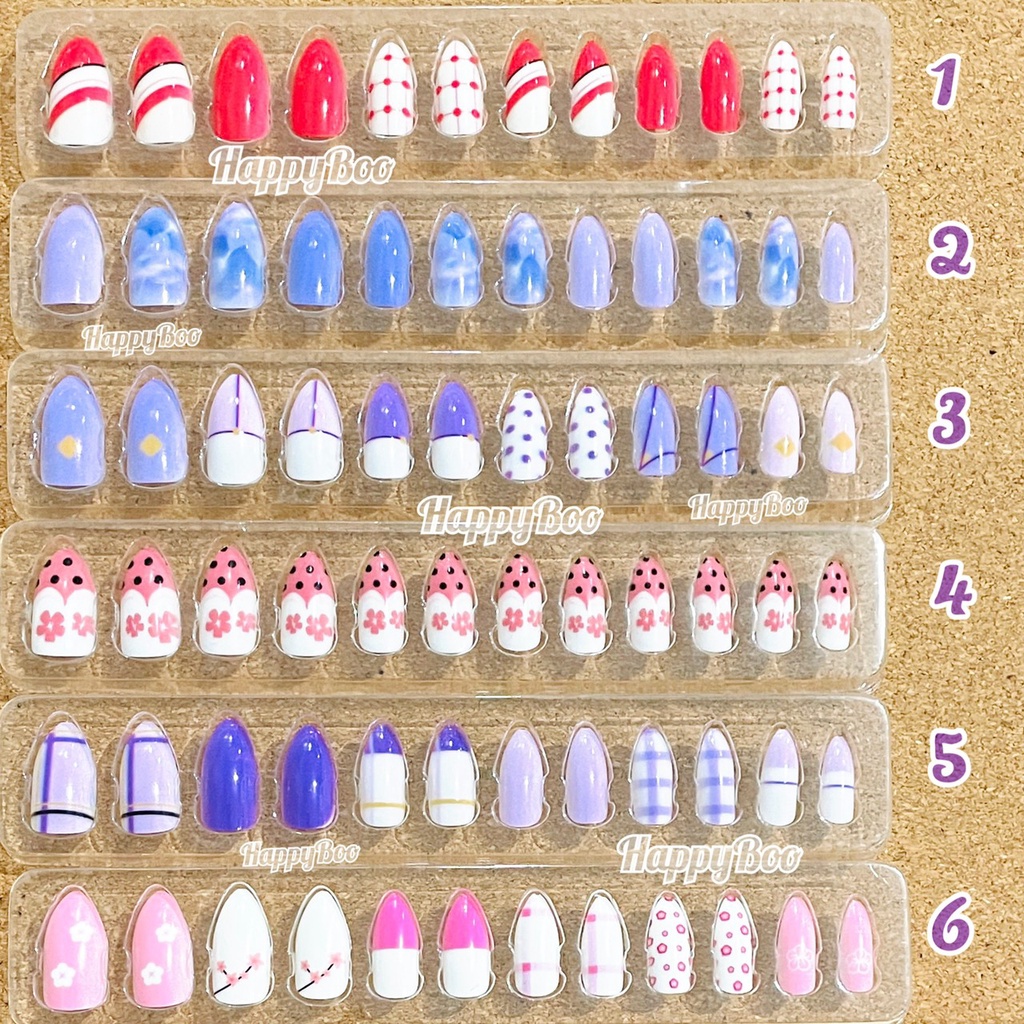 kuku palsu motif premium YZ high quality set 12 pcs box nail art fake nail