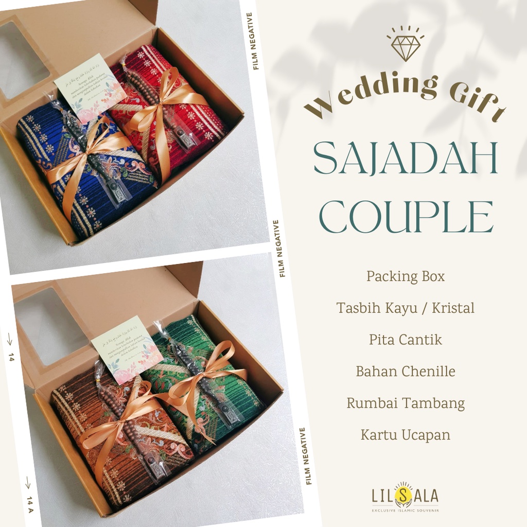 [pkpremLTZ4] Kado Pernikahan Hampers Gift Paket Kado Pengantin Premium Sajadah Couple Tebal dan Tasbih hadiah wedding nikah kawin