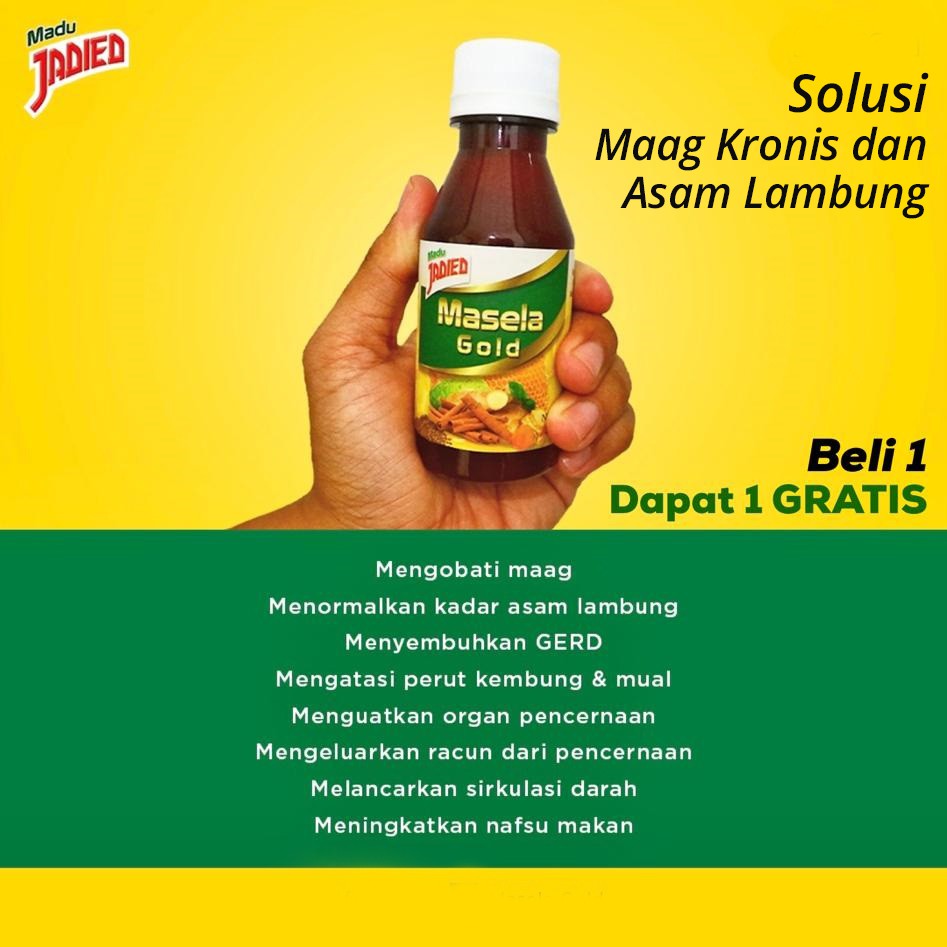 Masela Gold Madu Jadied Sehat Lambung Maag Pencernaan Gerd 300gr Free 150gr Indonesia
