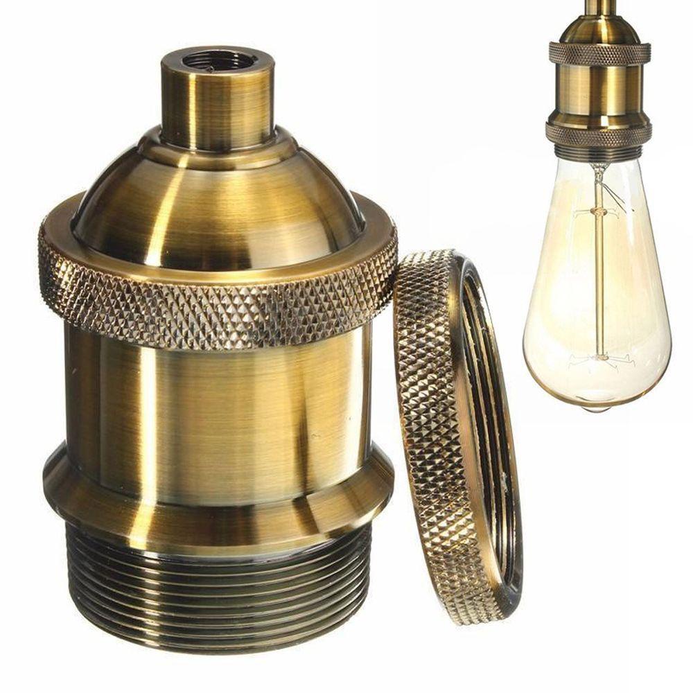 Nickolas1 Stop Kontak Lampu Loft Retro Golden Ulir Sekrup Antik Pendant Light Edison Lights Base