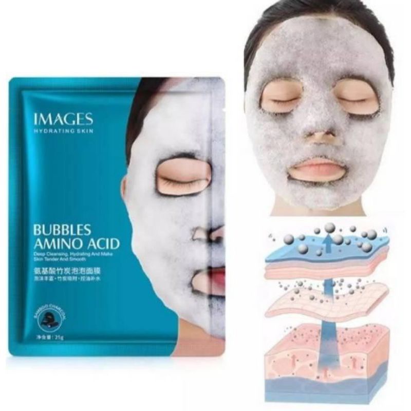 MASKER DETOX WAJAH Image BUBBLES AMINO ACID