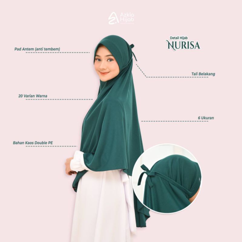 Daily Hijab Nurisa Berbahan Kaos PE dengan Tali by Azkia Hijab