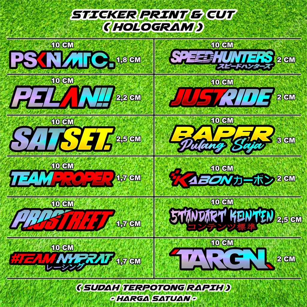 Sticker Racing Hologram Print &amp; Cut Sticker Motor ( SATUAN )