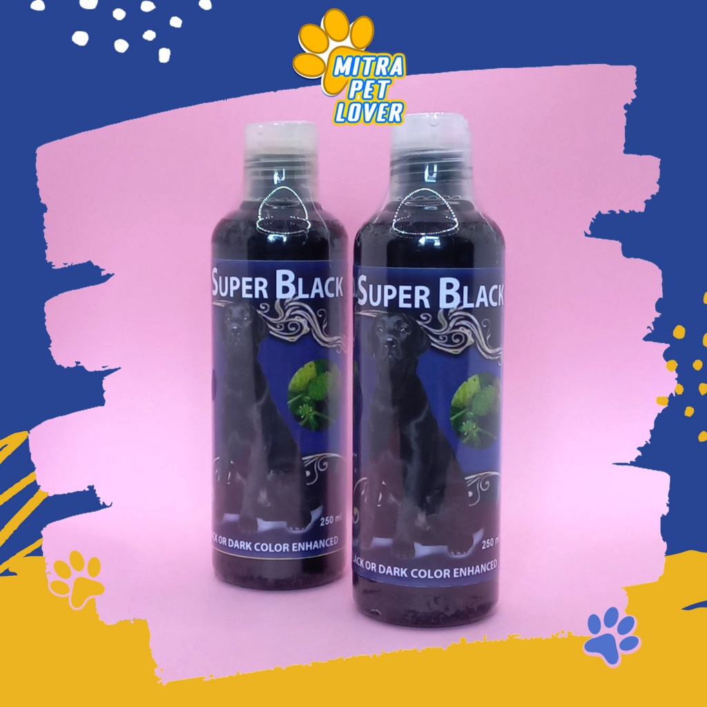 SHAMPO ANJING BULU HITAM - SHAMPOO SUPER BLACK DOG 250 ML ORIGINAL - RAMBUT ANJING BERKILAU BERSIH WANGI LEMBUT HALUS SUPERBLACK SUPER-BLACK PET ANIMAL HEALTHCARE AND VETERINARY TAMASINDO OBAT KESEHATAN DAN VITAMIN HEWAN BINATANG PELIHARAAN MITRAPETLOVER