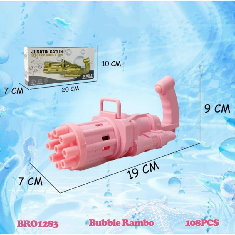 Mainan Anak Bubble Gun Tembakan Pistol Gelembung Busa Gatling Electric