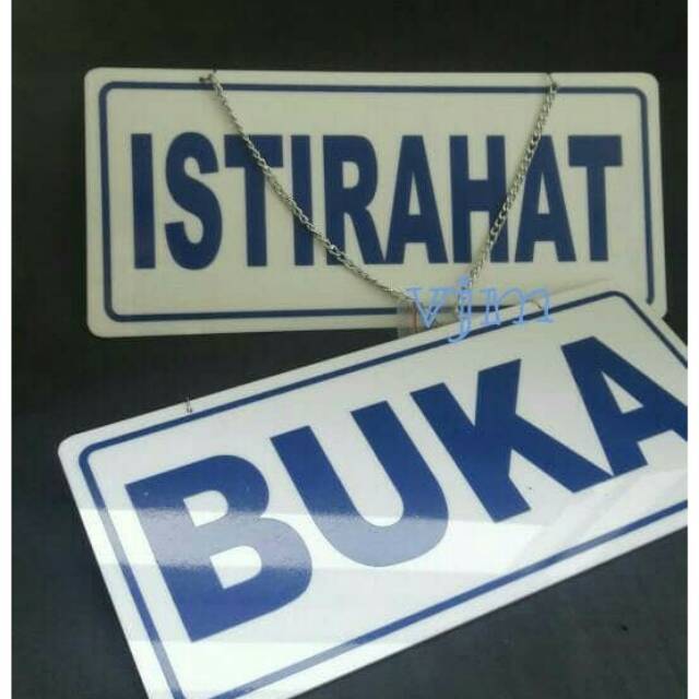 

Acrylic papan buka - istirahat , sign label akrilik