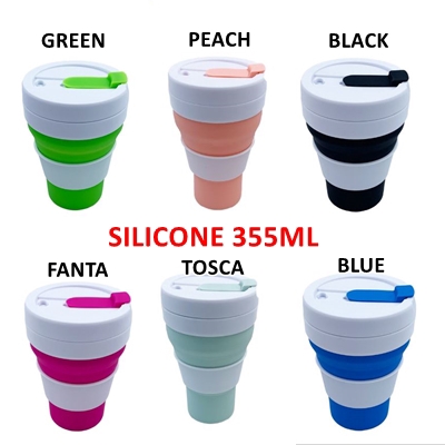 Gelas Lipat Tumbler Cup Silicone Multifungsi 350ML 355ML 550ML Untuk Travel