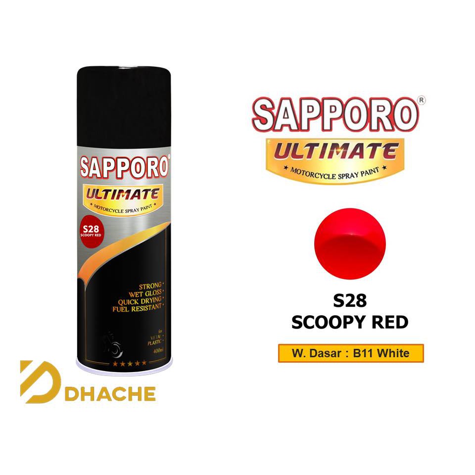 Cat Semprot Sapporo Ultimate S28 Scoopy Red / Sapporo Spray / Pilok / Pylox/Sapporo Scoopy Merah