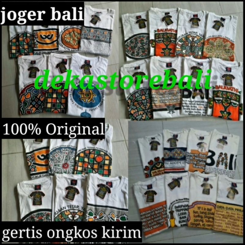 KAOS PUTIH MOTIV JOGER BALI Size S - M