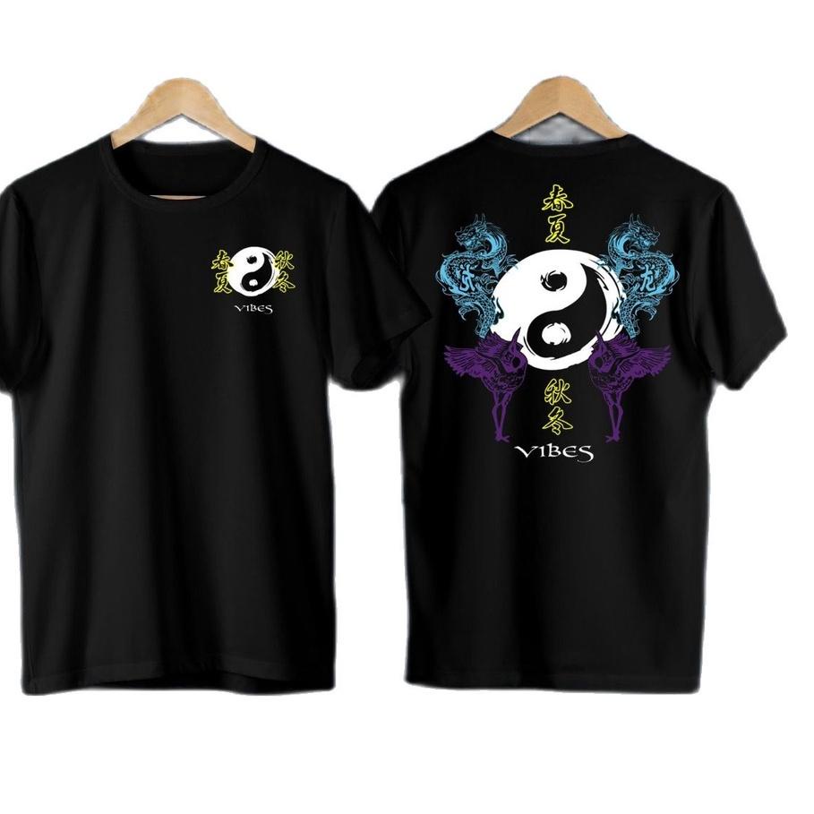 Model baru - Baju Kaos Distro pria keren VIBES YIN YANG / kaos SAMURAI DRAGON JEPANG / baju kaos obl