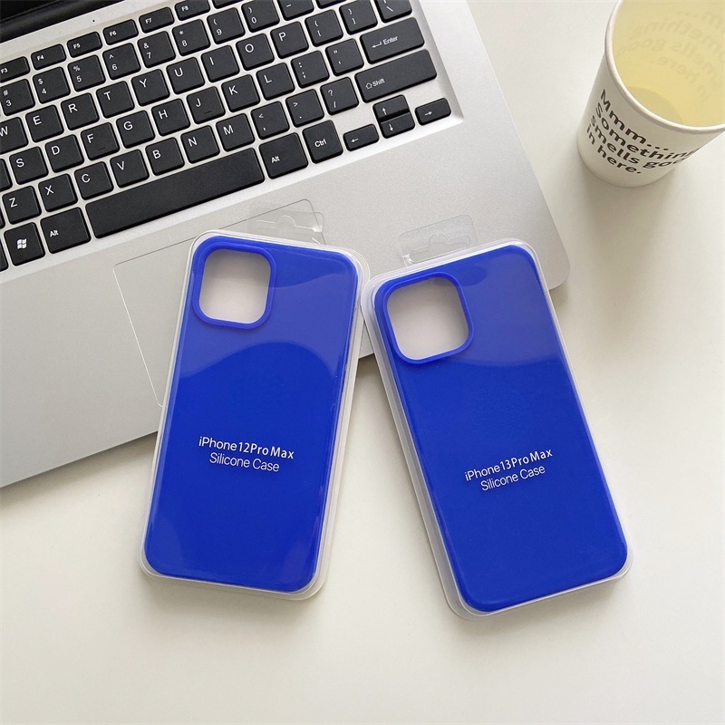 Sapphire Casing Silikon IPhone 13 12 11 Pro X XS MAX XR 6 6S 7 8 Plus 12 13 Mini Shockproof Aksen Safir Biru