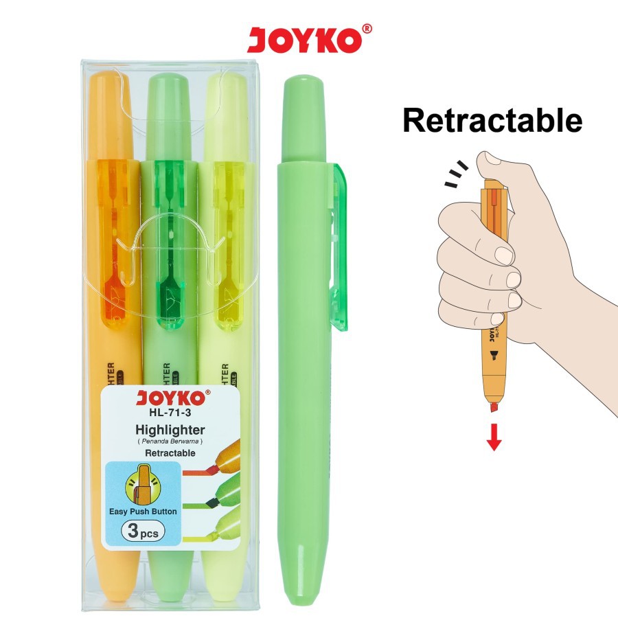 

Joyko HL-71-3 Highlighter / Penanda 1 SET 3 Pcs Warna