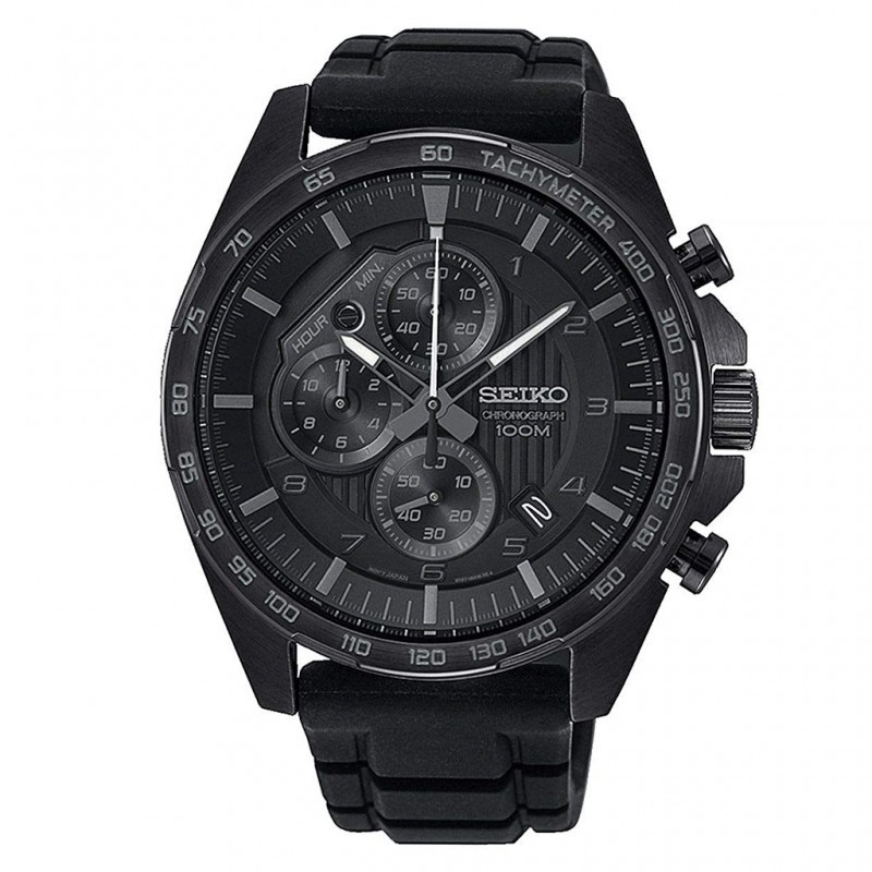 Seiko SSB327P1 Full Black Rubber