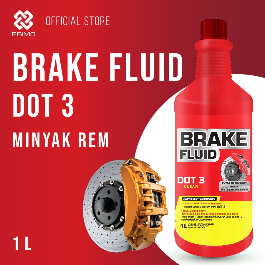 PRIMO Brake Fluid Minyak Rem DOT 3 Mobil Motor 1 L
