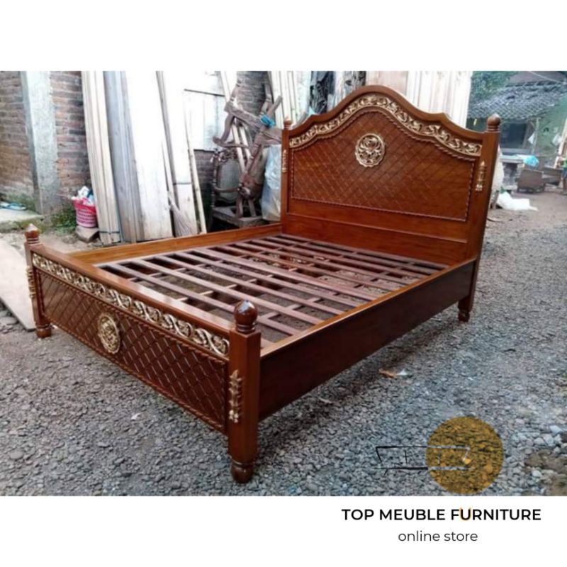 Dipan tempat tidur jati ukir - tempat tidur minimalis