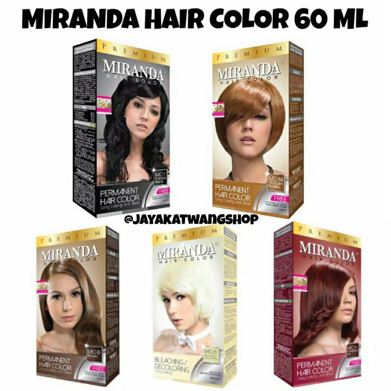 MIRANDA Permanent Hair Color 60ML / Semir Rambut / Cat Rambut