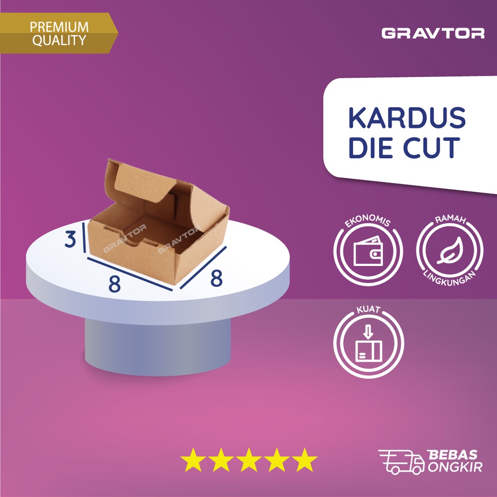 

Kardus Die Cut 8x8x3 - Box Dus Hampers Pizza Kecil Polos Murah Baru