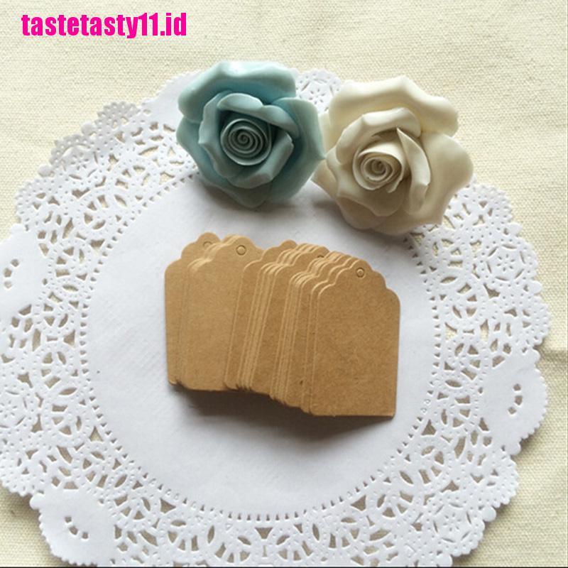 100x Label Tag Gantung Bahan Kertas Kraft Warna Coklat Untuk Hadiah Pesta Ulang Tahun