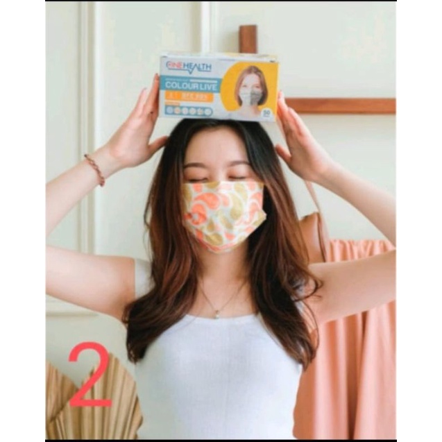 Onehealth Masker Medis Motif Dewasa Colour Live 3 Ply Surgical Face Mask