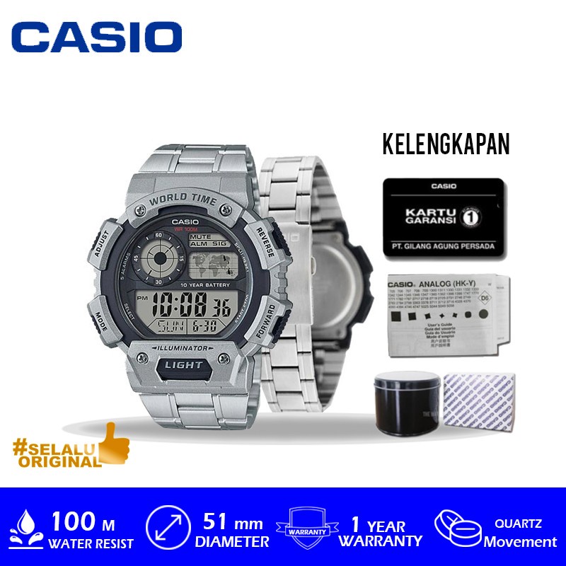 Jam Tangan Casio AE-1400WHD-1AVDF Dengan BOX Kaleng Original Bergaransi Resmi 1 Tahun