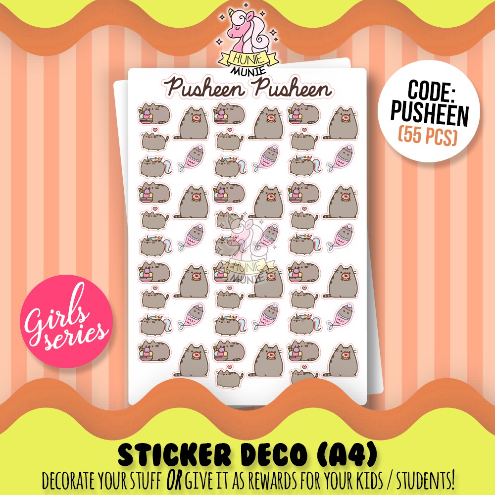 

Sticker Deco - Pusheen The Cat Stiker Girls - Hunie Munie