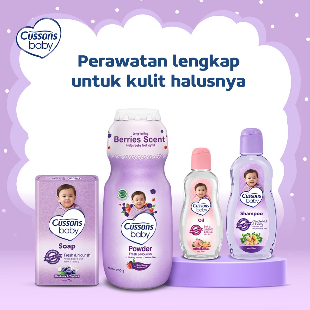 Cussons Baby Small / Medium Bag | Paket Perawatan Mandi Bayi Sabun Shampoo Telon Baby Oil Cotton Bud