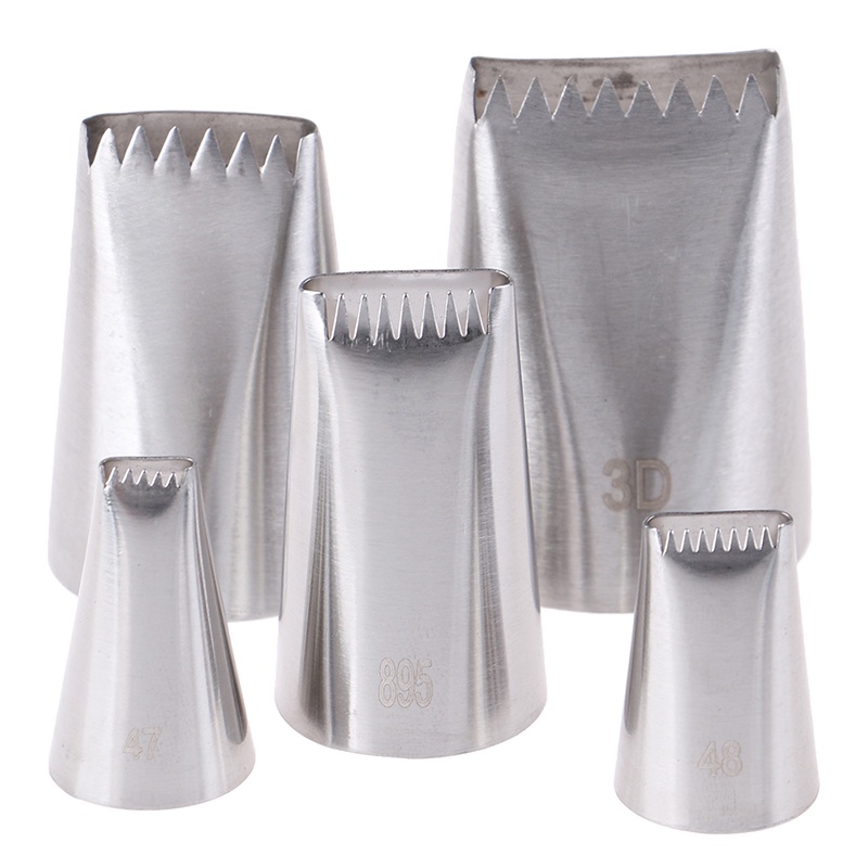 (Justenjoyingg.Id) 5pcs Nozzle Pipa Icing Bahan Stainless Steel