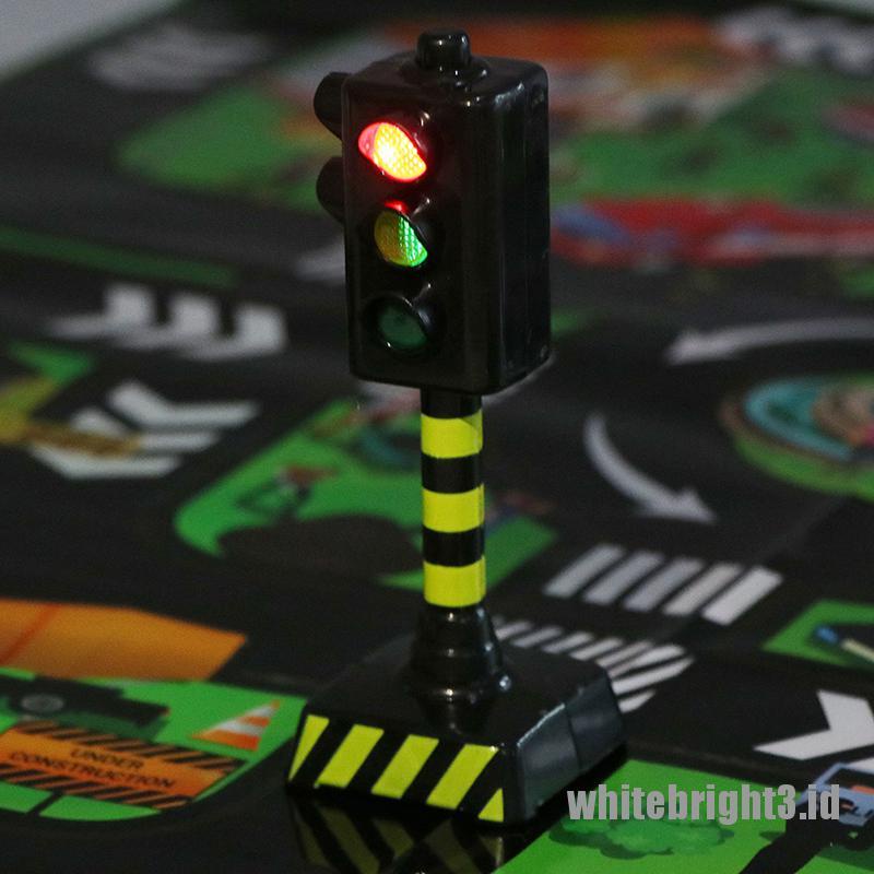 (white3) Mainan puzzle Lampu Lalu Lintas urban 11.5cm Dengan Musik Untuk Anak
