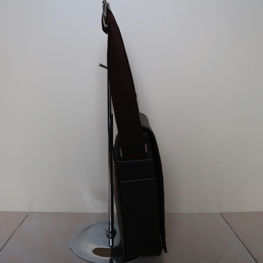 Tas selempang slempang slingbag kulit besar coklat elegan bagus murah sling bag pria cowok laki-laki